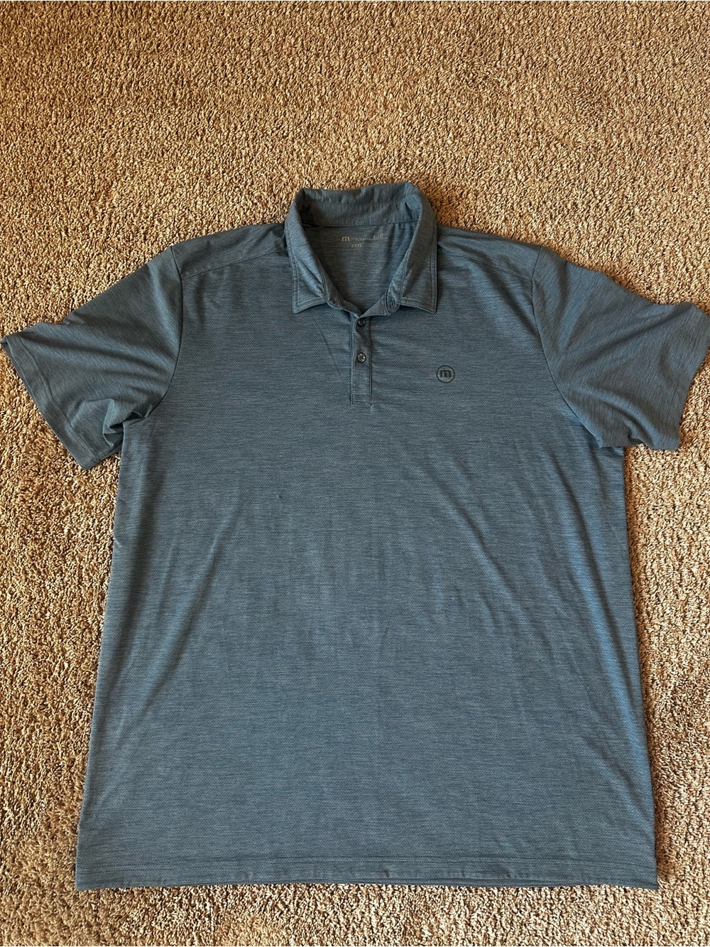 Travis Mathew The Heater Polo Shirt Men’s Size 3XL Blue Gray Heathered Golf S/S